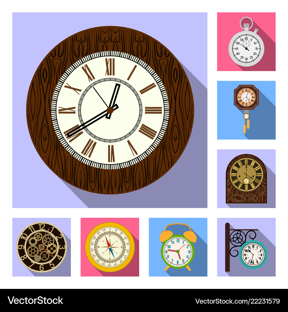 Design of clock and time symbol collection Design of clock and time symbol collection vector image