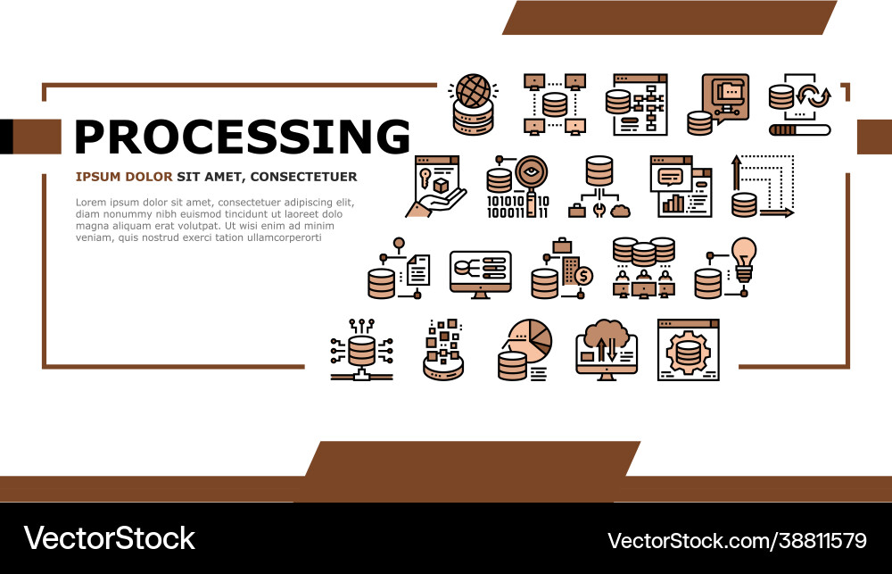 Digital processing landing header Digital processing landing header vector image