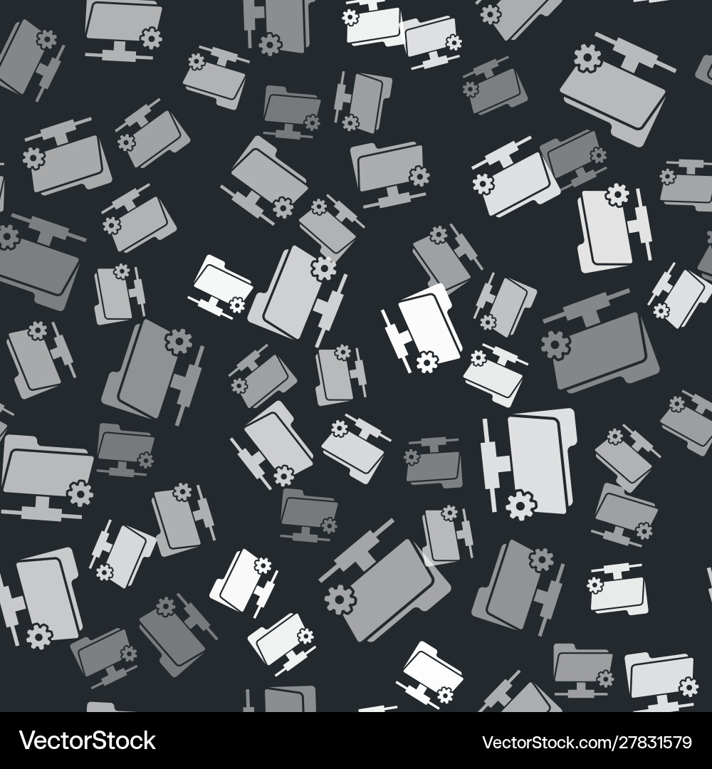 Grey ftp settings folder icon isolated seamless Vector Image