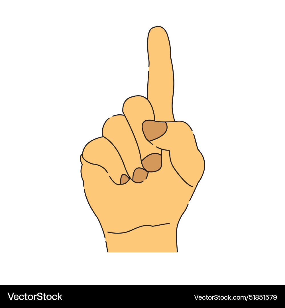 Index finger pointing up showing something flat Index finger pointing up showing something flat vector image