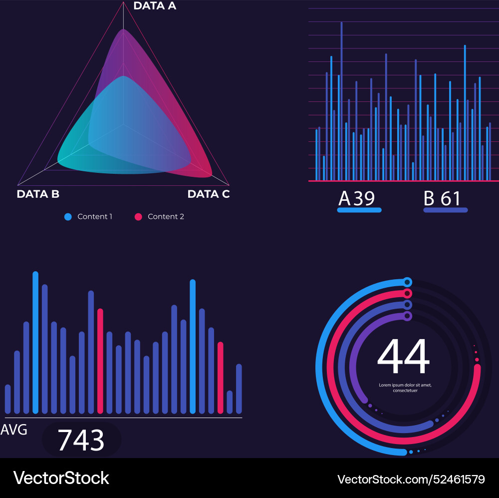 Infographic dashboard element set Vector Image