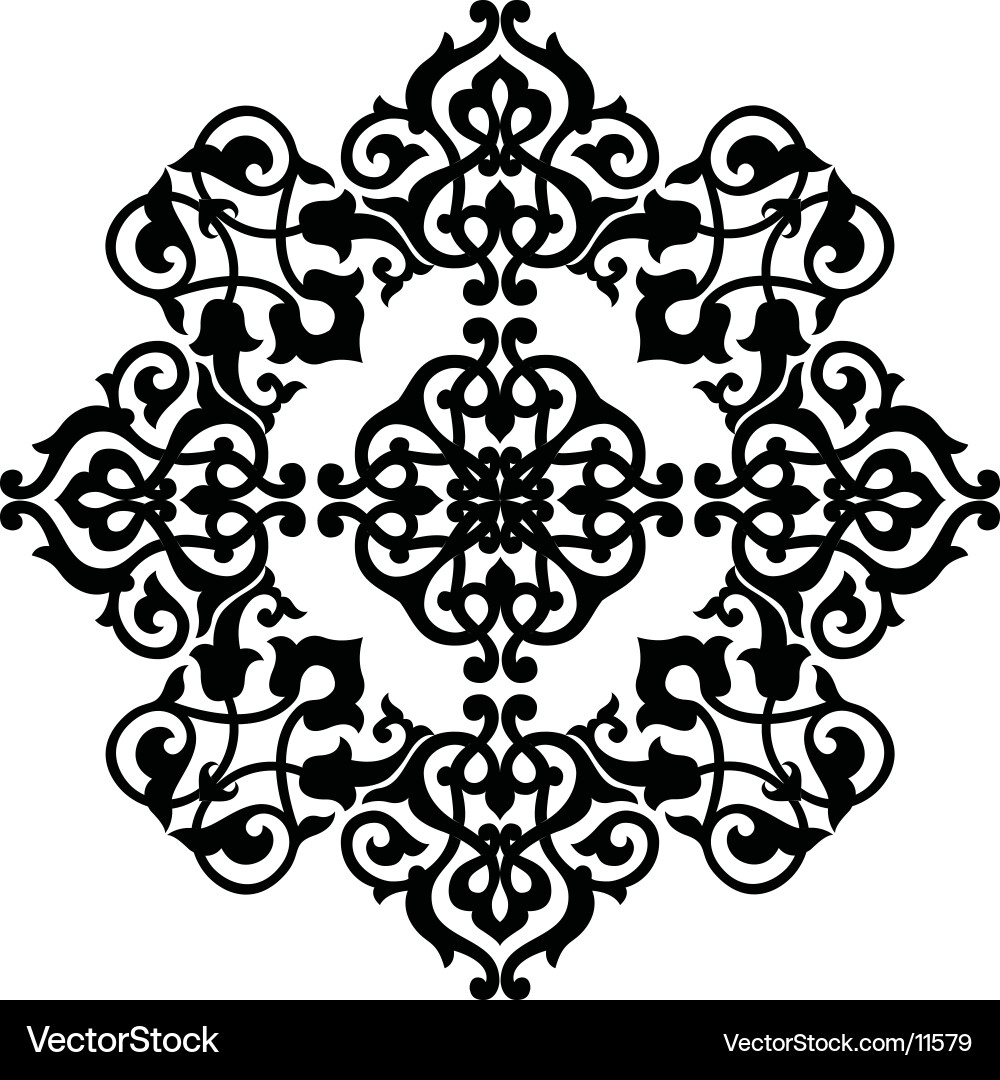 Intricate Floral Scroll Pattern vector image