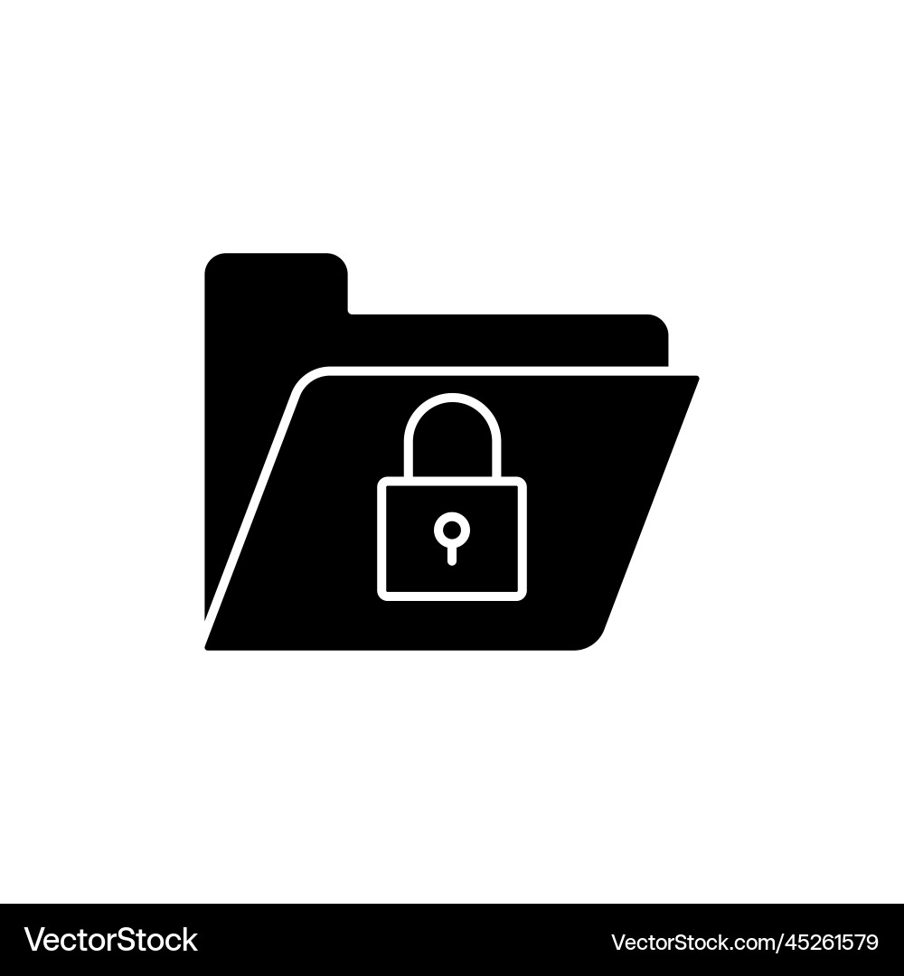Lock folder icon related to developer glyph vector image