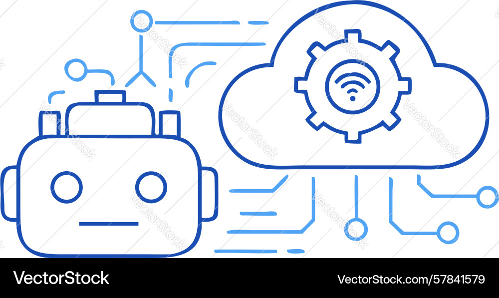 Robot cloud connectivity smart network vector image