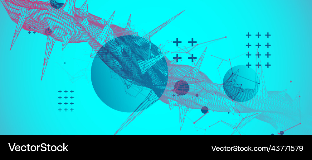 Sci-Fi Wireframe Network Background vector image