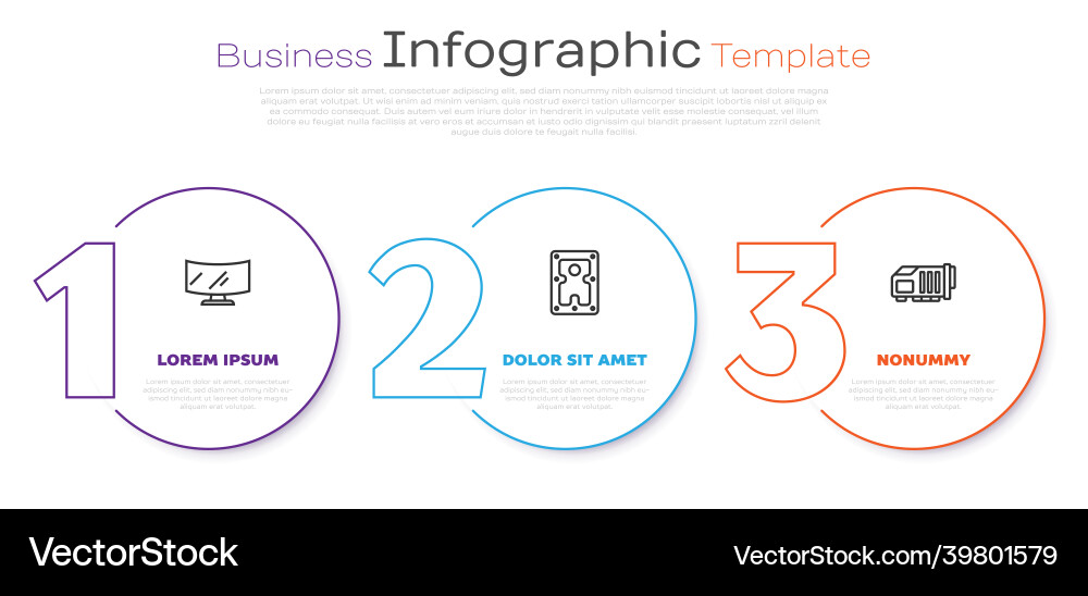 Set line computer monitor screen hard disk drive vector image