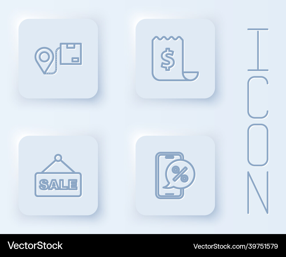 Set line location with cardboard box paper check Set line location with cardboard box paper check vector image