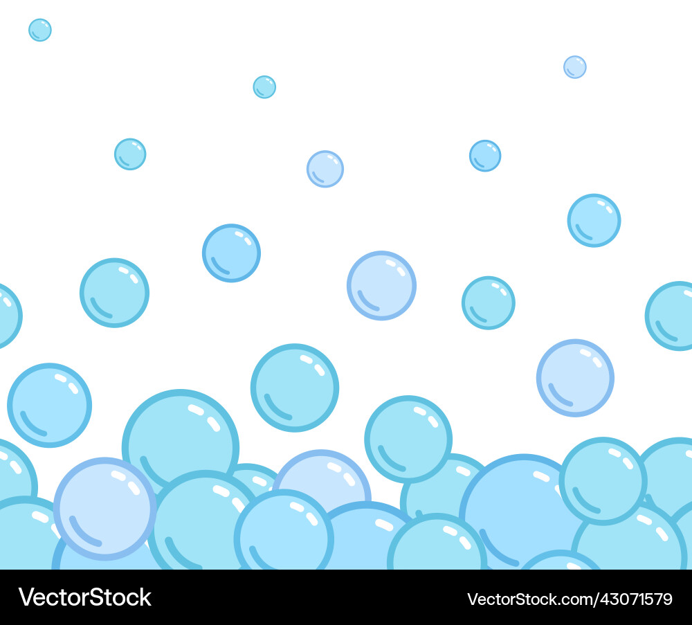 Soap bubbles pattern repeated horizontal foam Soap bubbles pattern repeated horizontal foam vector image