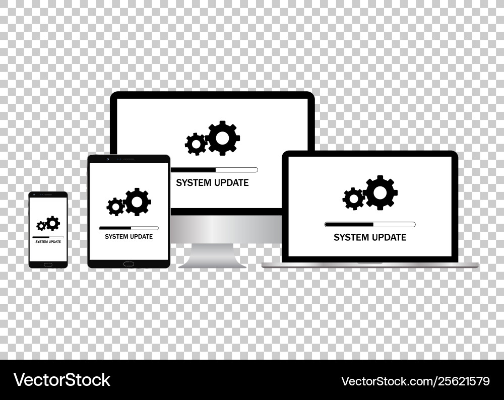 System update set it administrators installing vector image