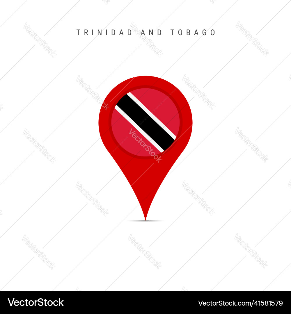 Teardrop map marker with flag of trinidad Vector Image