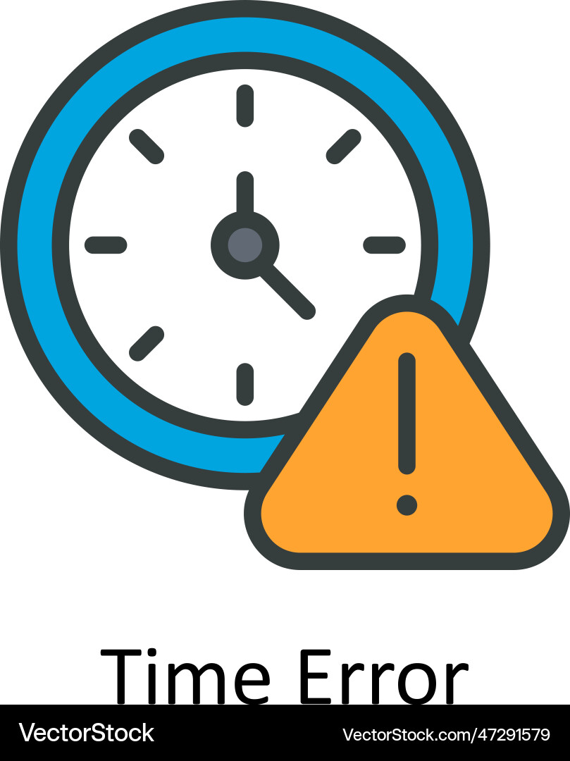 Time error fill outline icon design Vector Image