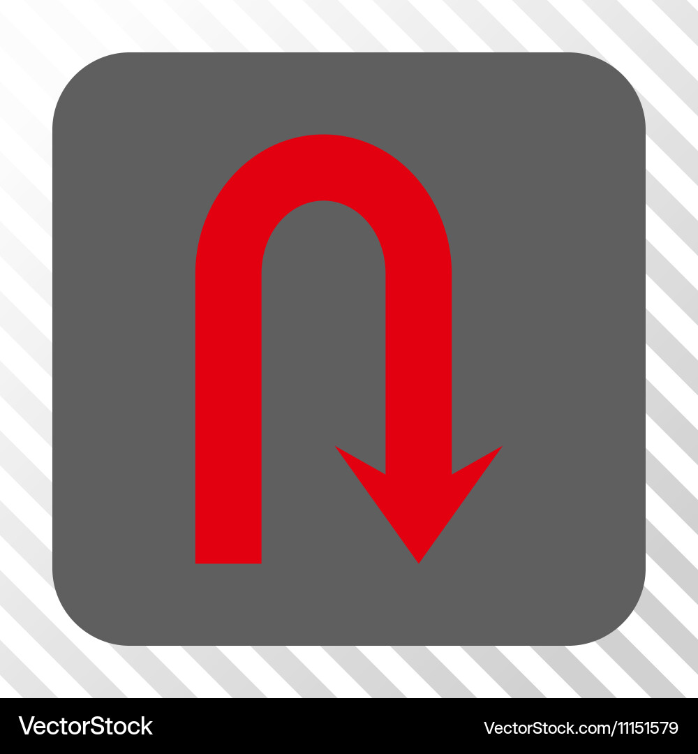 Turn back rounded square button vector image