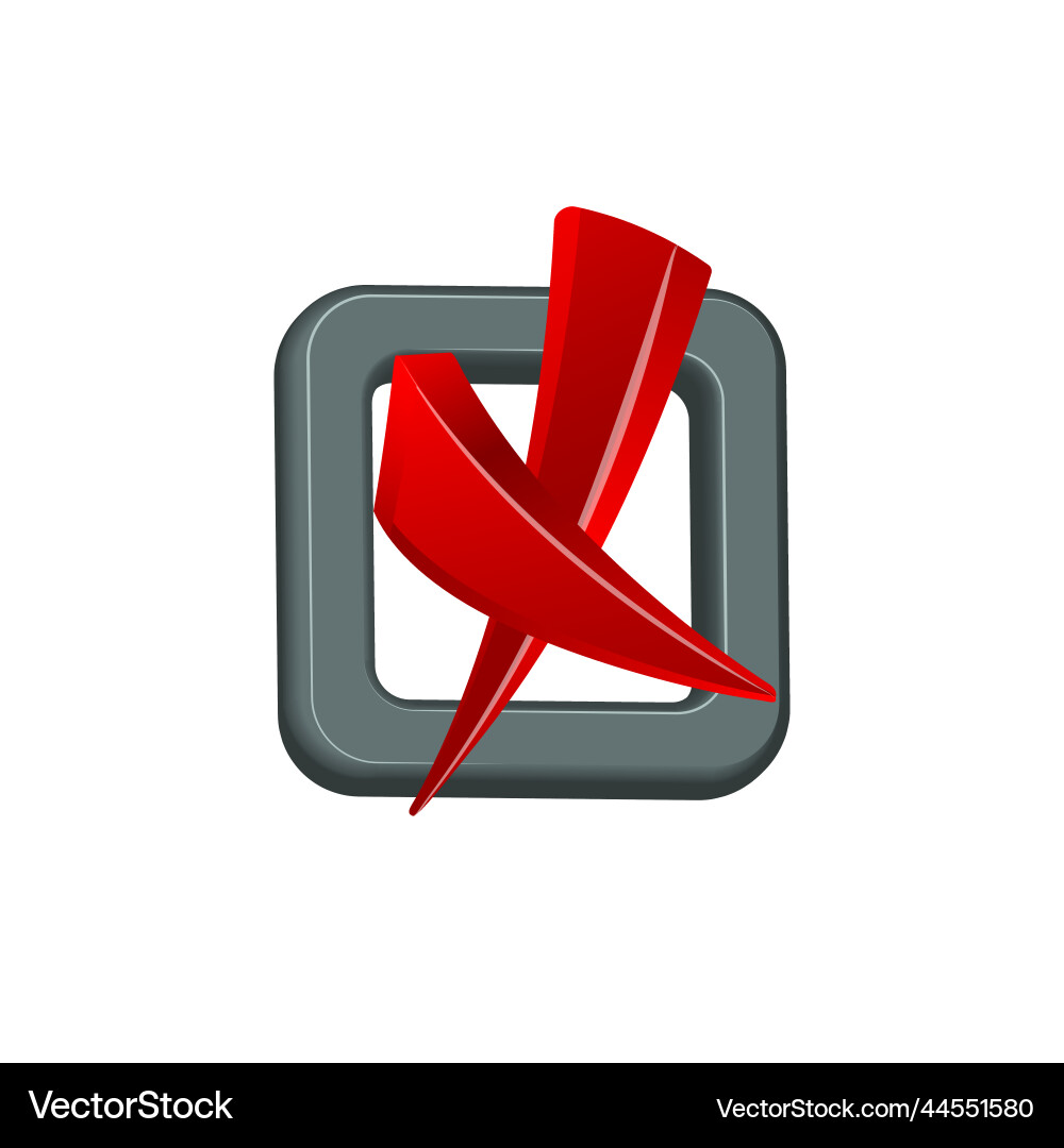 3d Prüfzeichen rotes Kreuz im Checkbox 3d Prüfzeichen rotes Kreuz im Checkbox Vektorbild