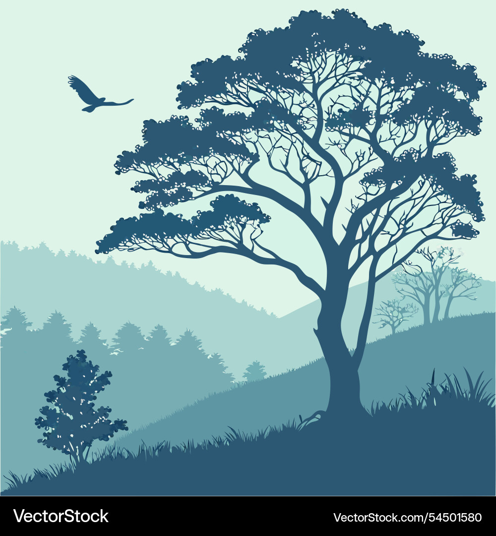 Abstract nature background with trees Abstract nature background with trees vector image