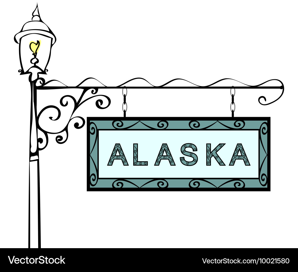 Alaska retro pointer lamppost Vector Image