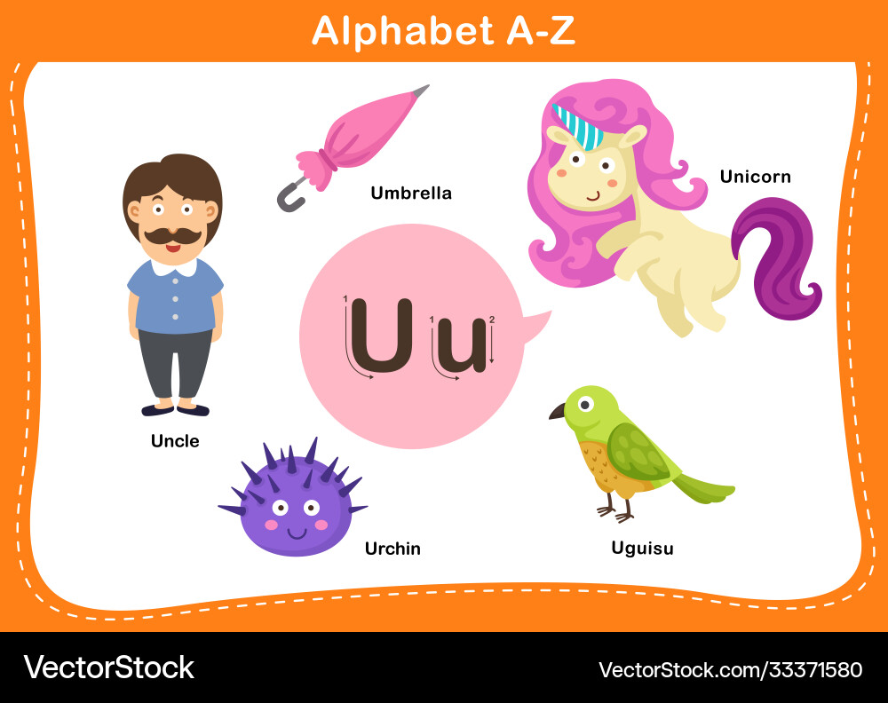 Alphabet letter u Royalty Free Vector Image - VectorStock