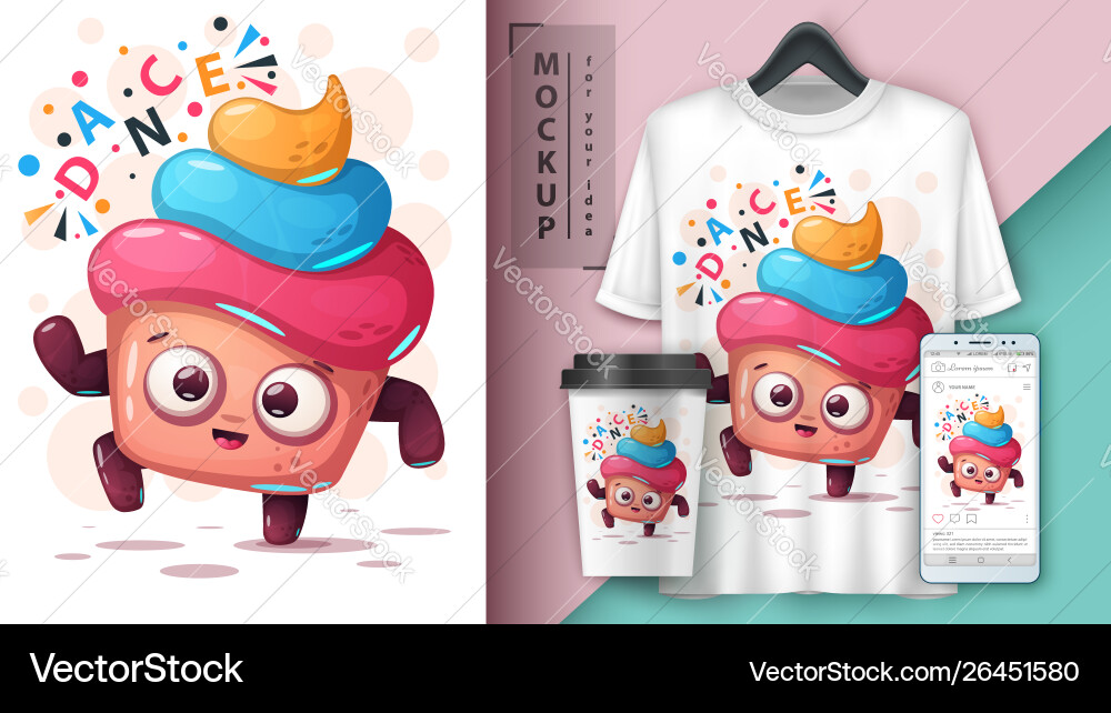 Cake dance - mockup for your idea Cake dance - mockup for your idea vector image