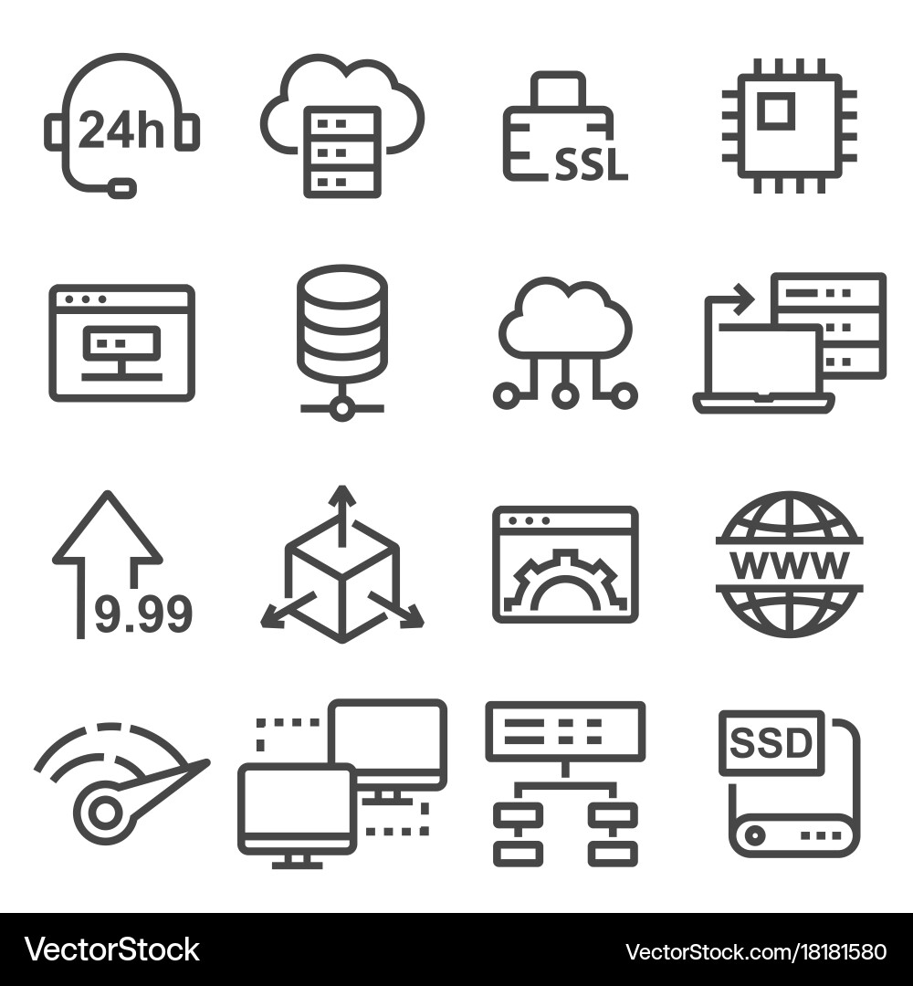 Cloud Database Icon Set Vector Image
