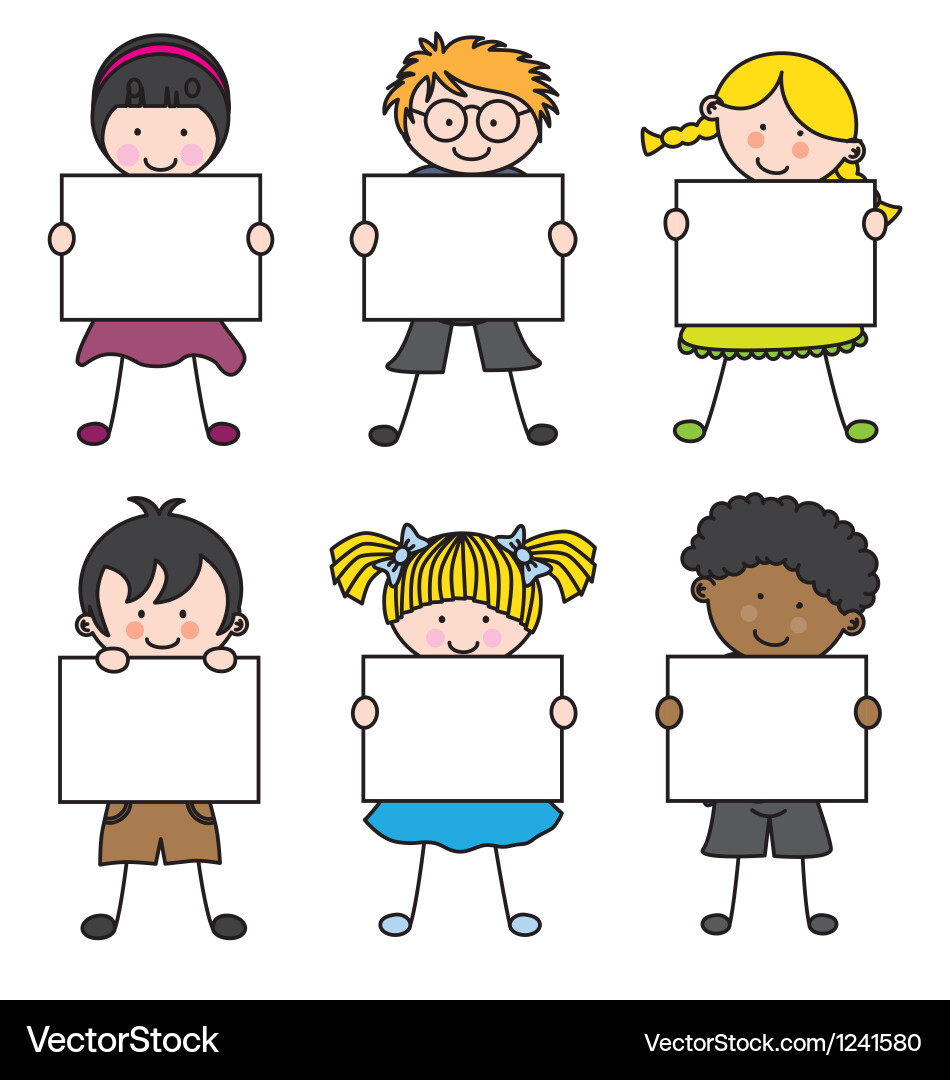 Cute cartoon kids frame Royalty Free Vector Image