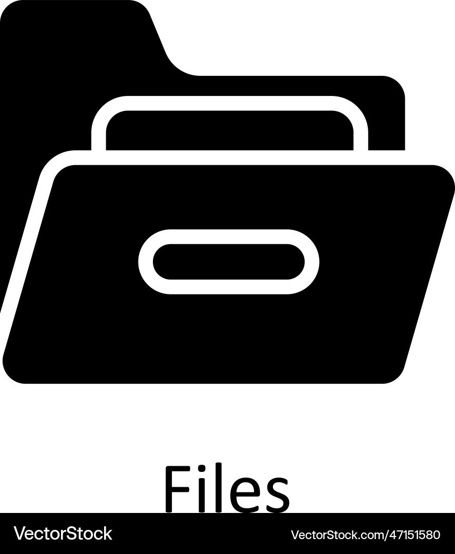 Files solid icon design time vector image
