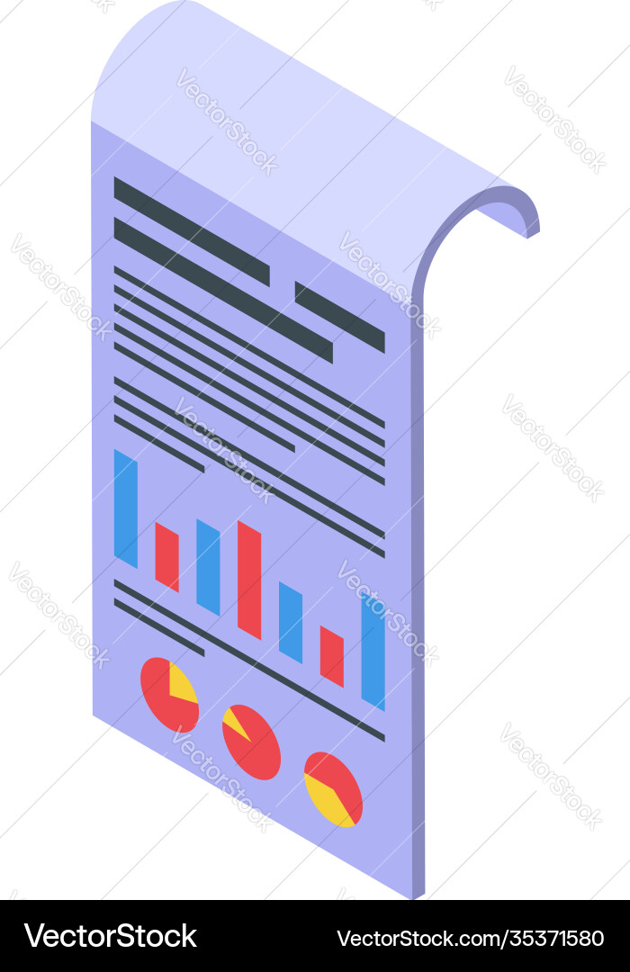 Graph chart assignment icon isometric style Graph chart assignment icon isometric style vector image