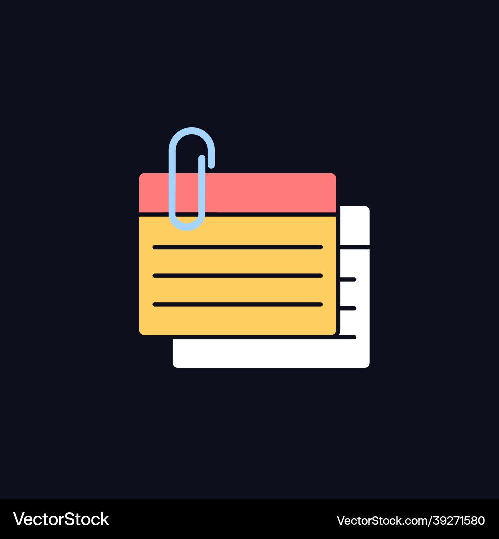Index card rgb color icon for dark theme Index card rgb color icon for dark theme vector image