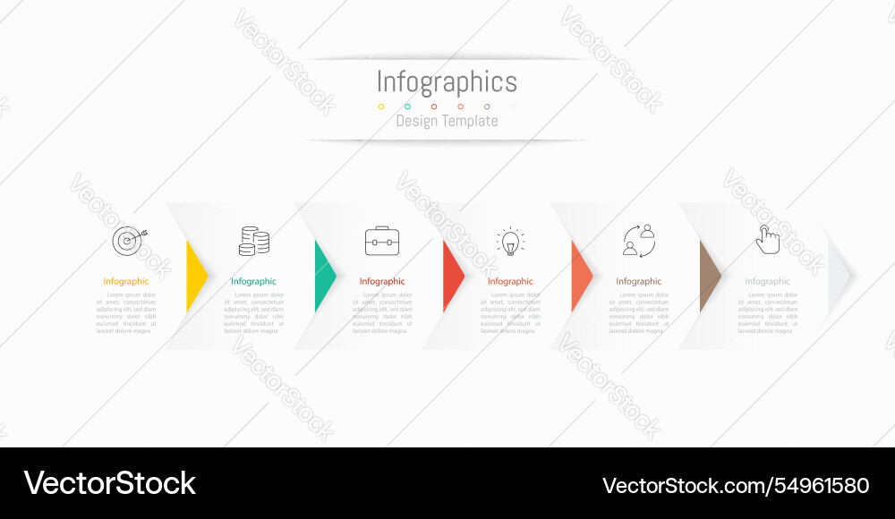 Infographic 6 options design elements Royalty Free Vector