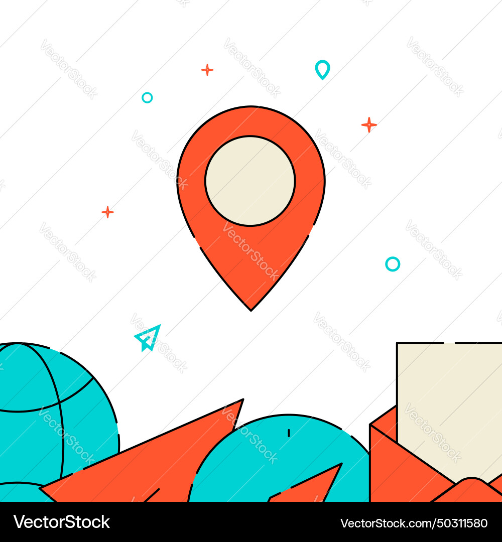 Map pin location filled line icon simple Vector Image