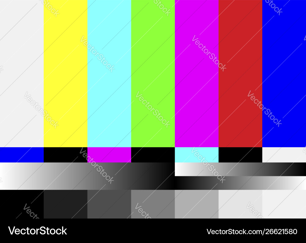 No Signal Test Pattern - TV Bars Vector Image