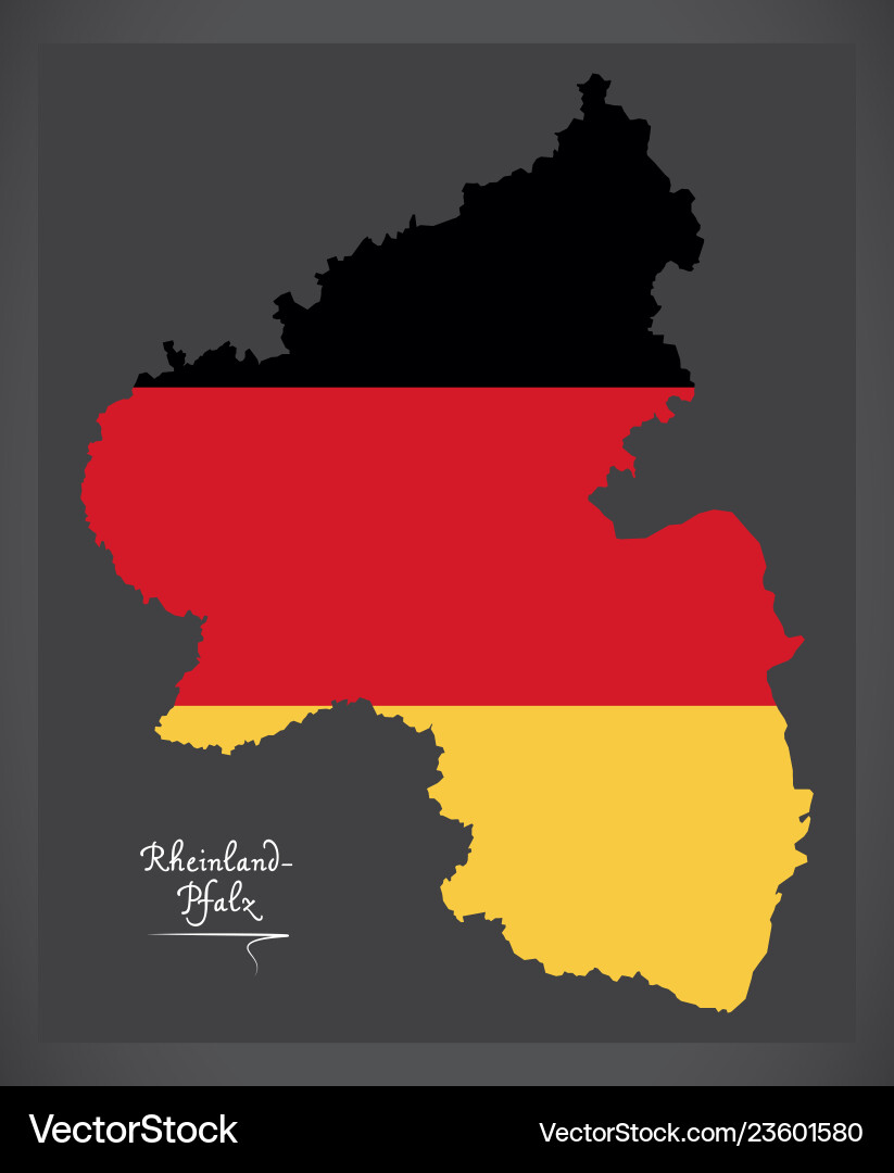Rheinland-pfalz map of germany with german Rheinland-pfalz map of germany with german vector image