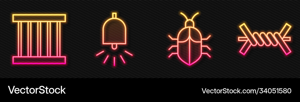 Set line system bug concept prison window Set line system bug concept prison window vector image