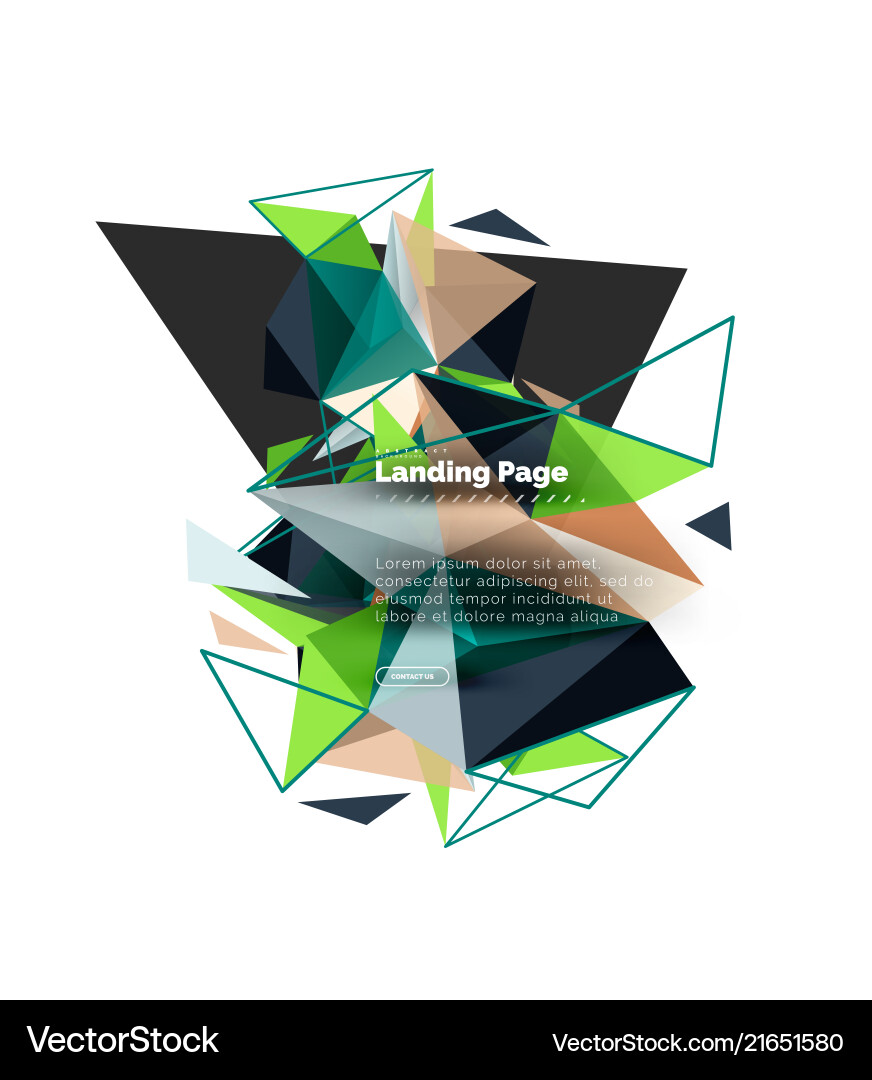 Triangular design abstract background landing Triangular design abstract background landing vector image
