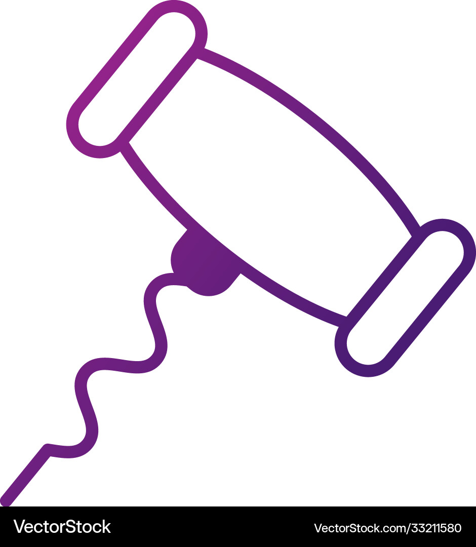 Wine corkscrew gradient style icon Vector Image