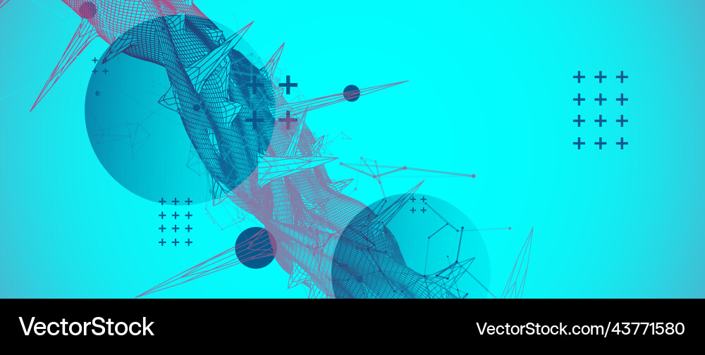 Wireframe Wissenschaft Hintergrund mit Plexus-Effekt Wireframe Wissenschaft Hintergrund mit Plexus-Effekt Vektorbild