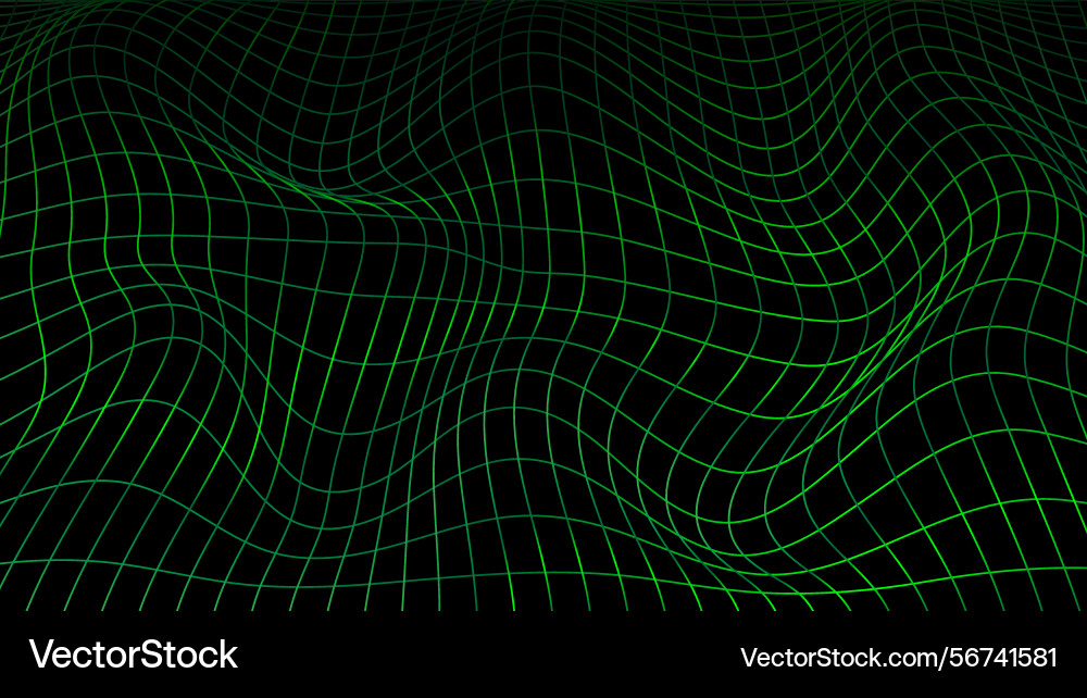 3d distorted wireframe grid warp template design 3d distorted wireframe grid warp template design vector image