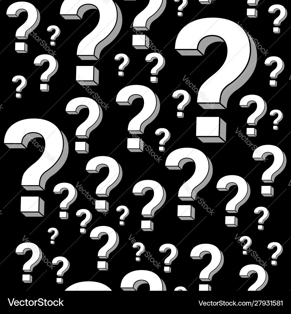 3D Question Mark Pattern Vector Image