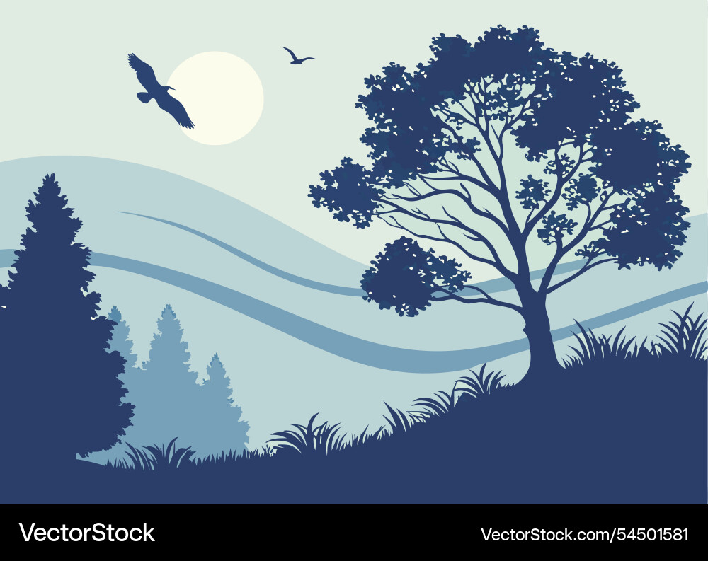 Abstract nature background with trees Abstract nature background with trees Vector Image