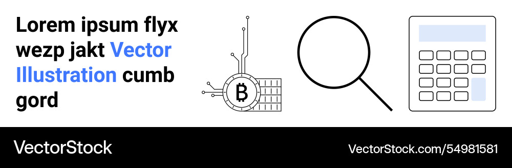 Bitcoin mining search and calculations Bitcoin mining search and calculations vector image