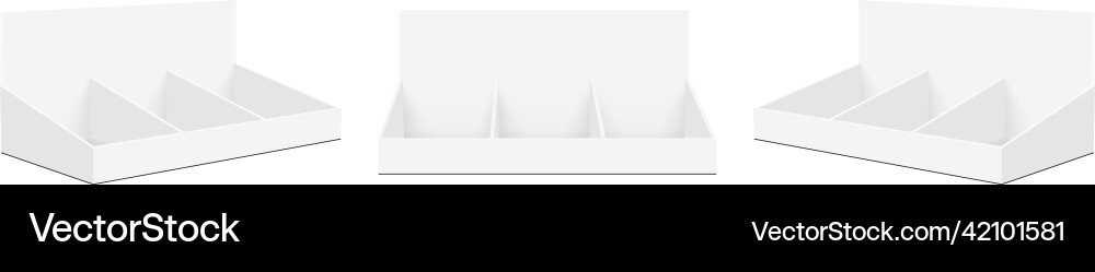Blank display carton counters set front and side vector image