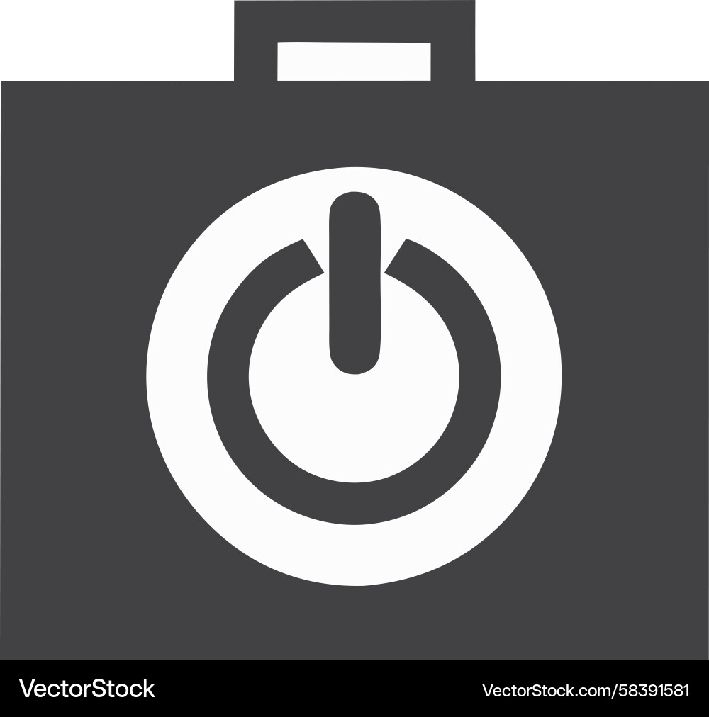 Briefcase with Power Button Icon Vector Image
