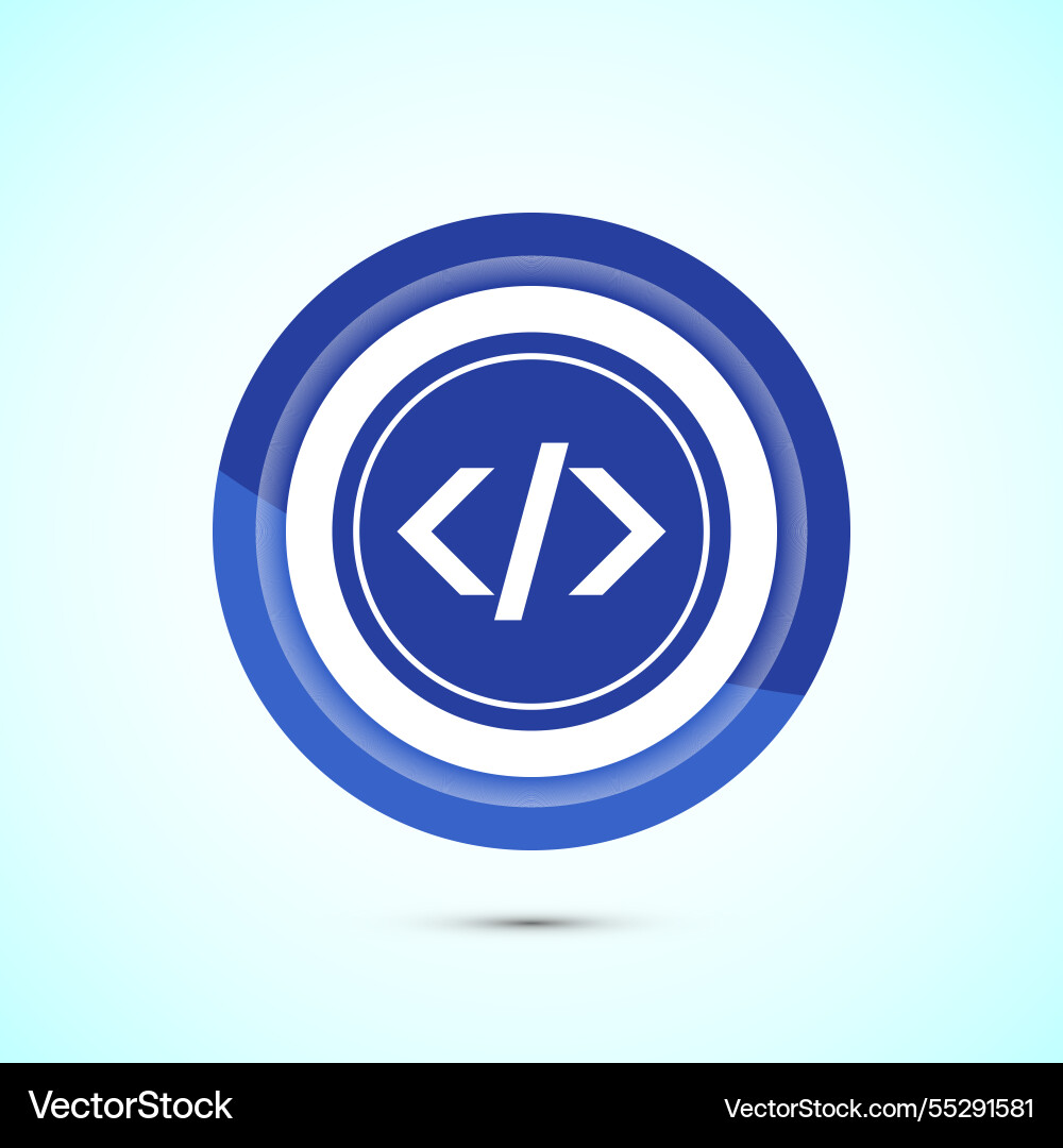 Coding icon design web development blue vector image
