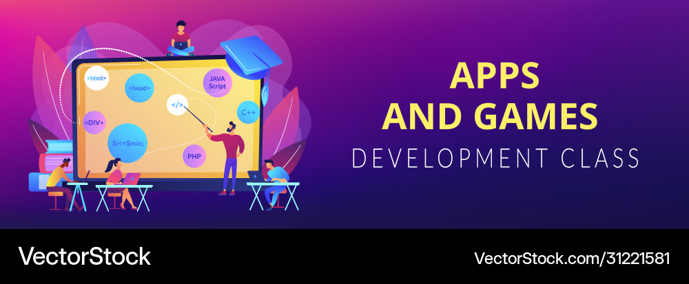 Coding Werkstatt Konzept Banner Header Coding Werkstatt Konzept Banner Header vektorbild