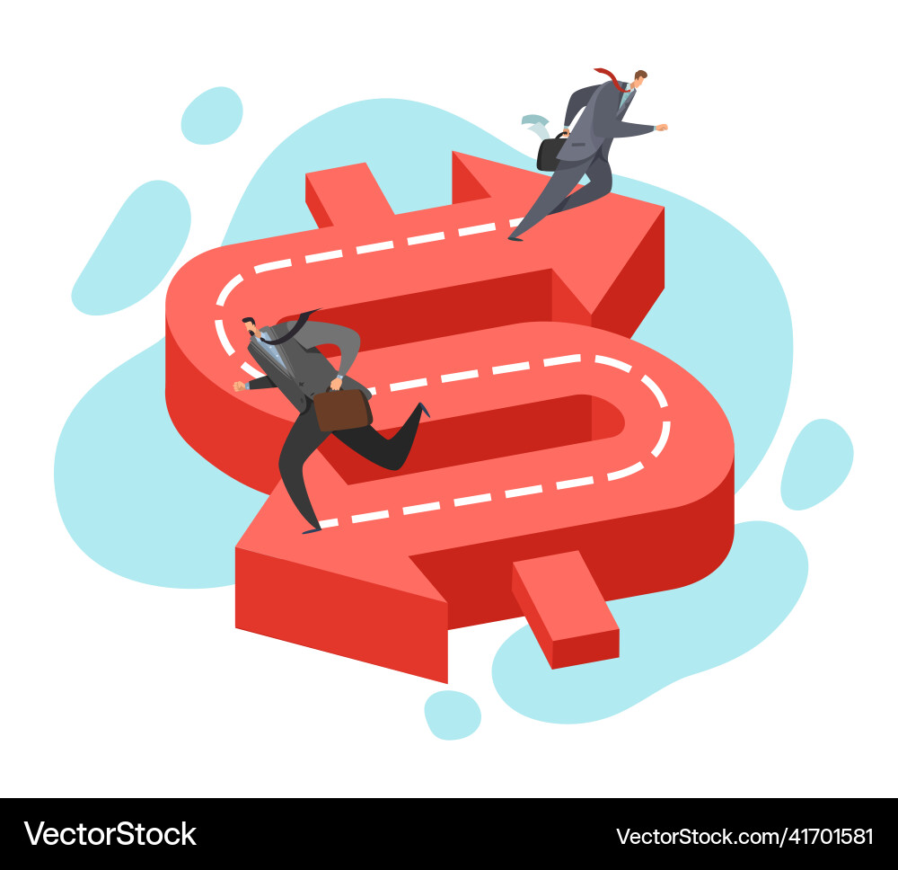 Different path of the same goal two Different path of the same goal two vector image