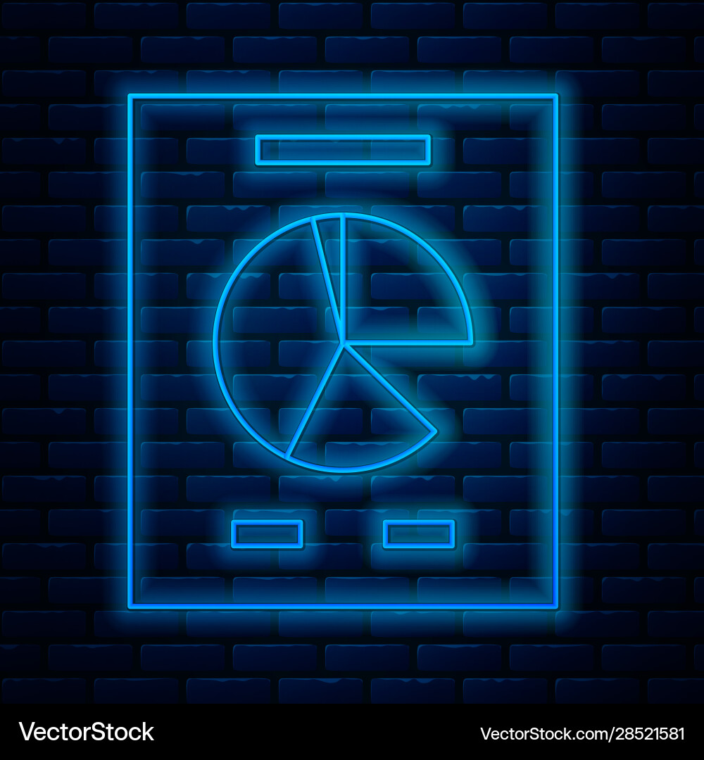 Glowing neon line document with graph chart icon Glowing neon line document with graph chart icon vector image