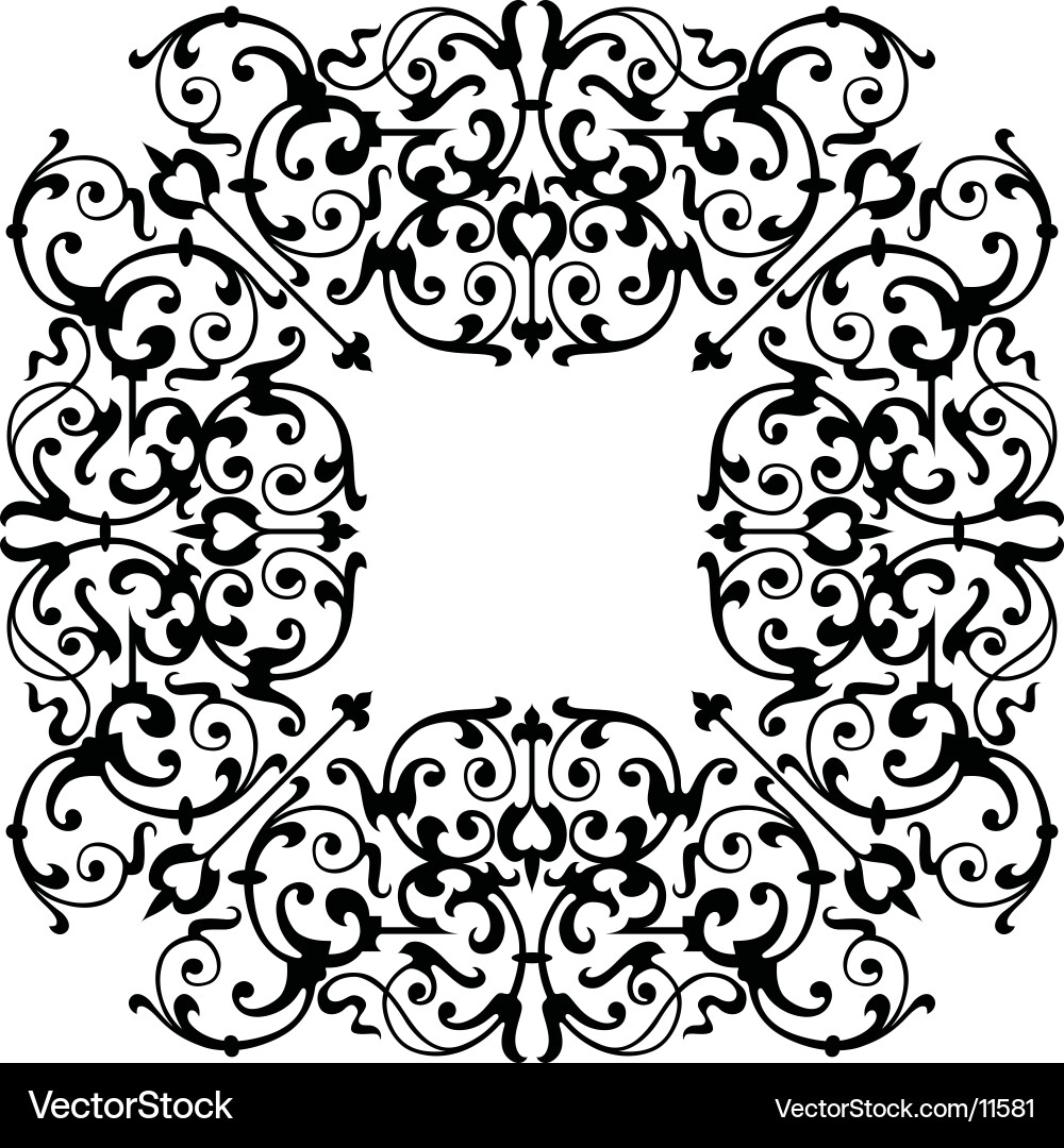 Intricate Floral Scroll Pattern vector image