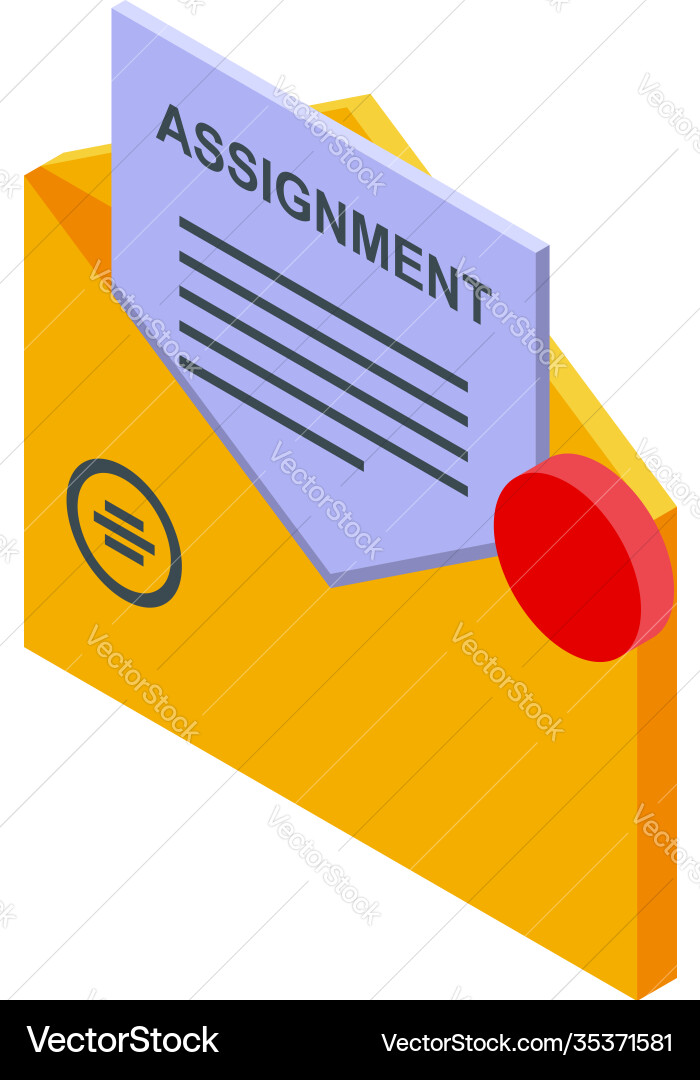 Mail assignment icon isometric style Mail assignment icon isometric style Vector Image