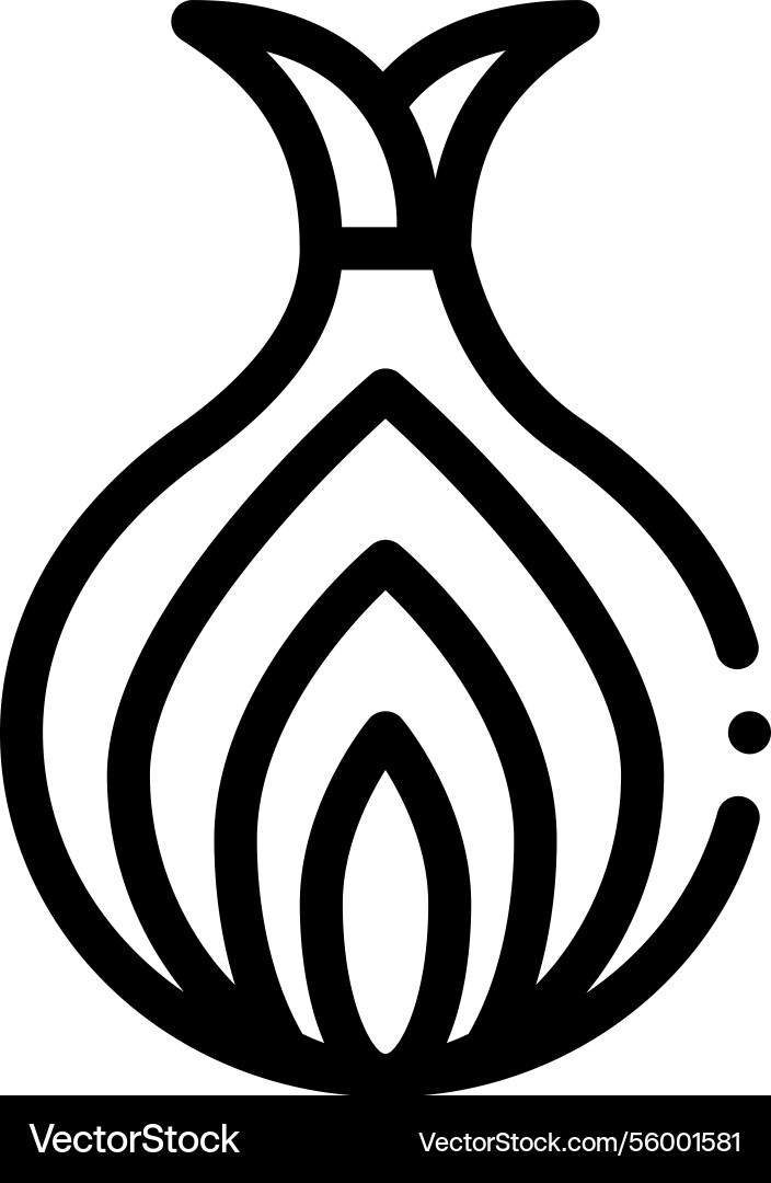 Onion icon thin linear style design isolated Onion icon thin linear style design isolated Vector Image