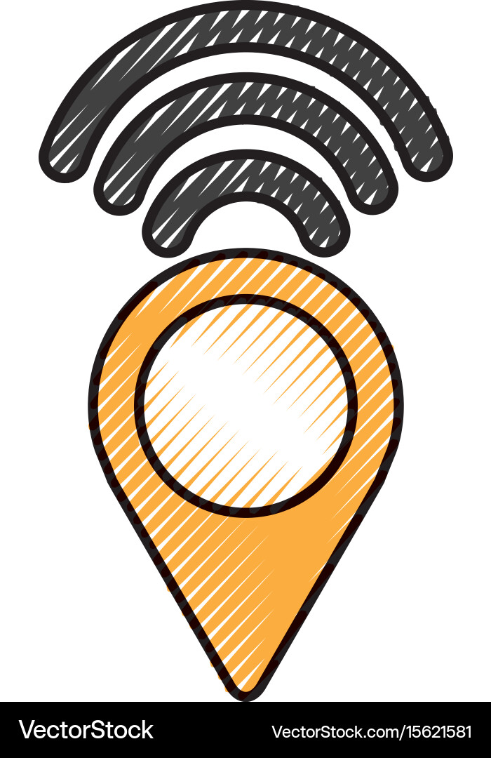 Pointer with waves wifi Vector Image
