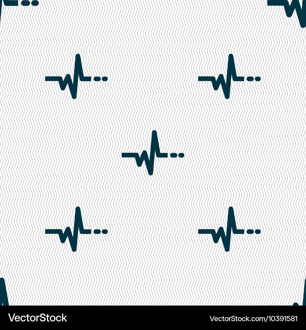 Pulse sign seamless pattern with geometric texture Vector Image