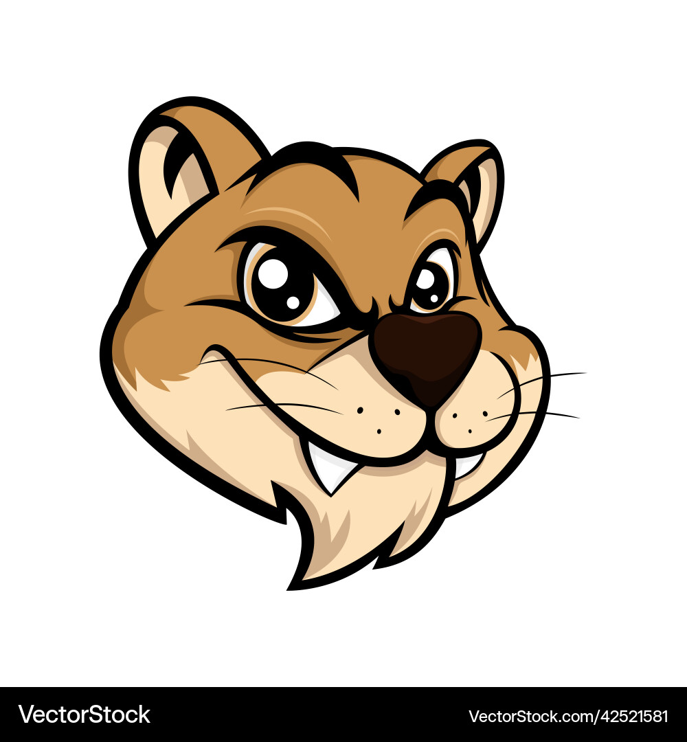 Puma Head Illustration Vector Image